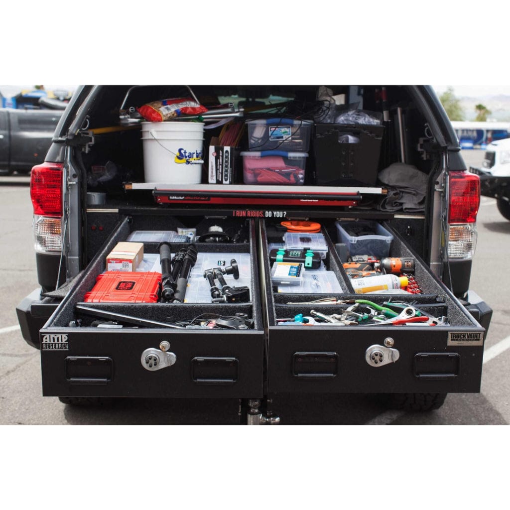 TruckVault 2 Drawer Covered Bed Line for Chevrolet Silverado HD (2020-Current) | Combination Lock | 2 Even-Width Drawers | Heat Resistant