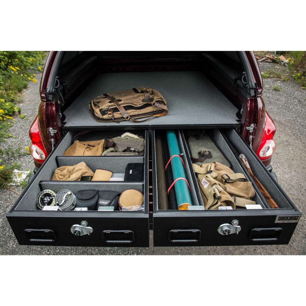 TruckVault 2 Drawer Covered Bed Line for Ford F-150 (2015-Current) | Combination Lock | 2 Even-Width Drawers | Heat Resistant