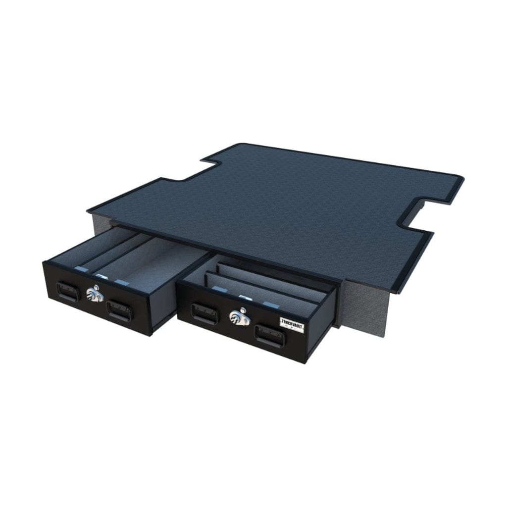 TruckVault 2 Drawer Covered Bed Line for Jeep Gladiator (2020-Current) | Combination Lock | 2 Even-Width Drawers | Heat Resistant