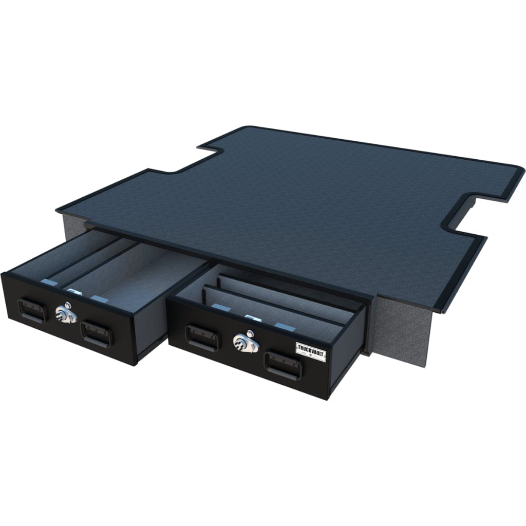 TruckVault 2 Drawer Covered Bed Line for Nissan Frontier (2005-Current) | Combination Lock | 2 Even-Width Drawers | Heat Resistant