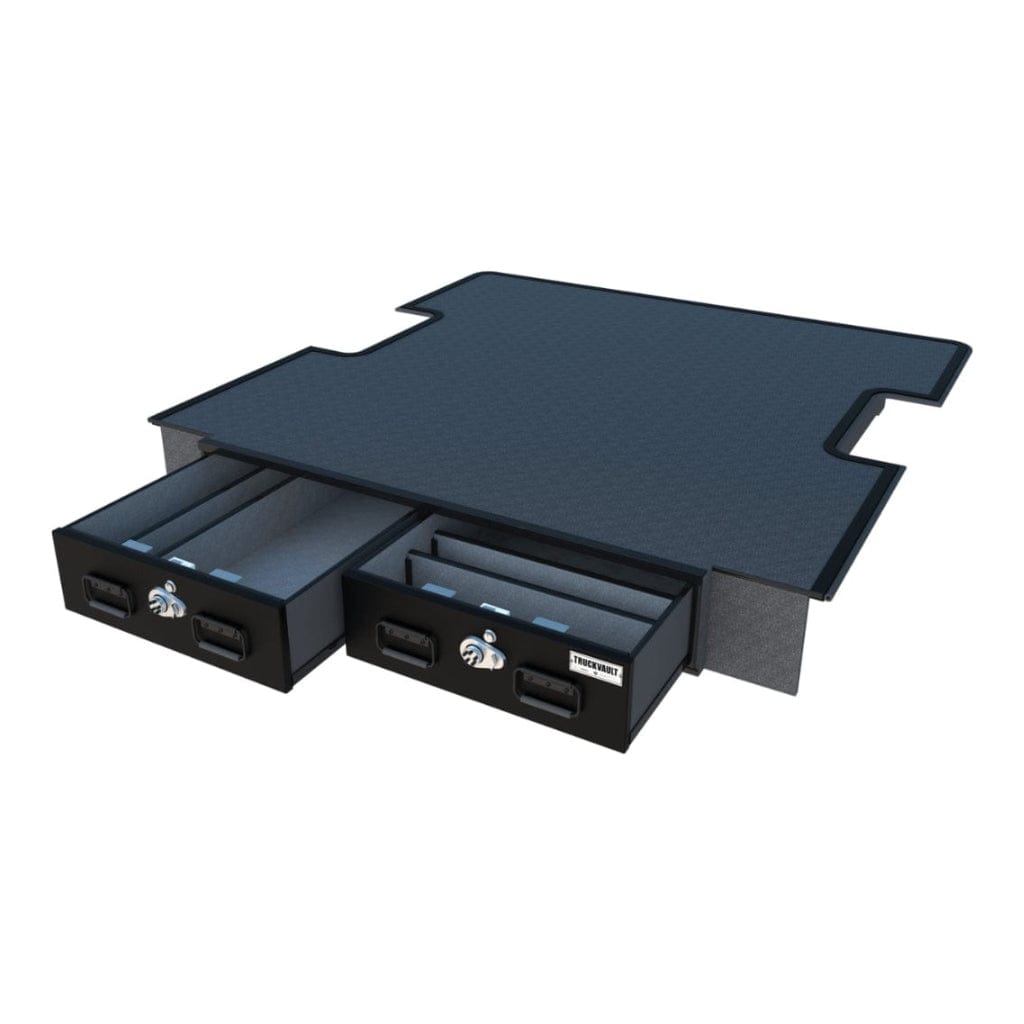 TruckVault 2 Drawer Covered Bed Line for Toyota Tacoma (2005-Current) | Combination Lock | 2 Even-Width Drawers | Heat Resistant