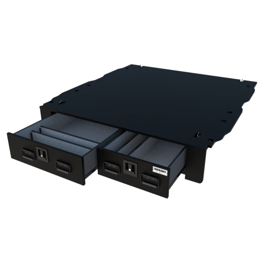 TruckVault 2 Drawer Offset All-Weather Line for Nissan Titan (2016-2020) | 60-40 Offset Width | 300 lbs Drawer Capacity