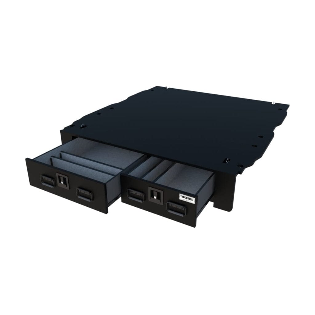 TruckVault 2 Drawer Offset All-Weather Line for Toyota Tacoma (2005-2020) | 60-40 Offset Width | 300 lbs Drawer Capacity