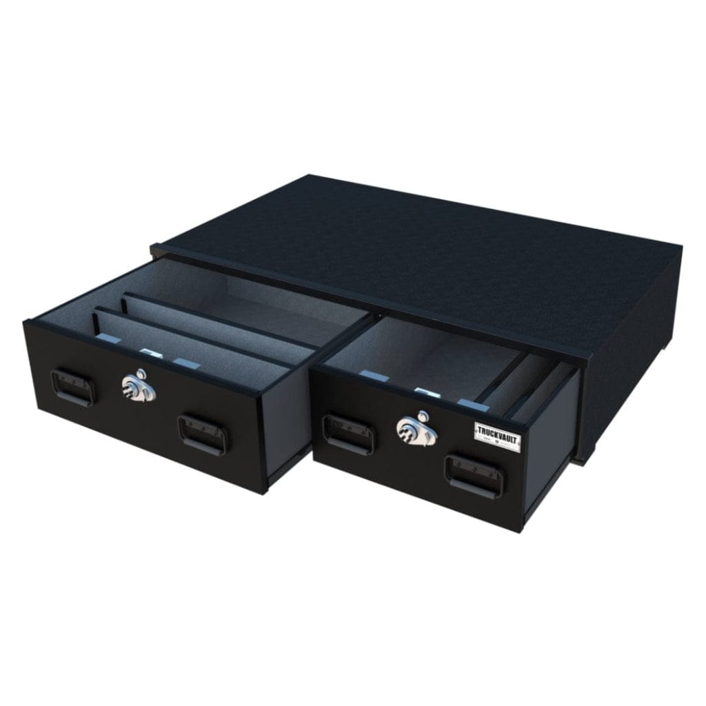 TruckVault 2 Drawer Offset Base Line for GMC Yukon/Denali (2015-Current) | Combination Lock | 60-40 Split Drawers
