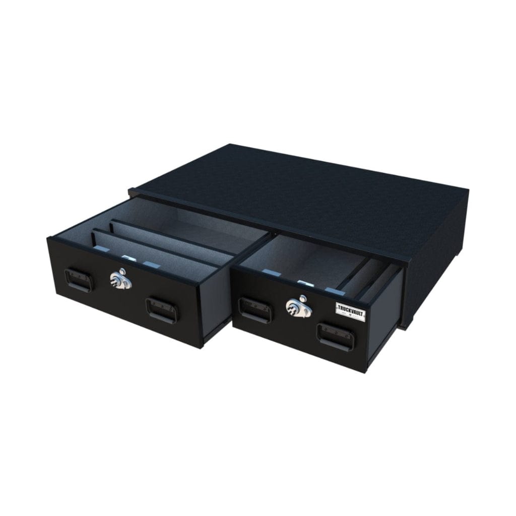 TruckVault 2 Drawer Offset Base Line for Toyota FJ Cruiser (2007-Current) | Combination Lock | 60-40 Split Drawers