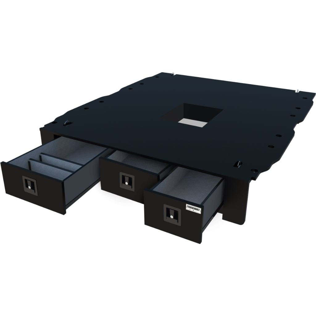 TruckVault 3 Drawer Gooseneck All-Weather Line for Pick Up | 2000 lbs Top Load Capacity | 300 lbs Drawer Capacity