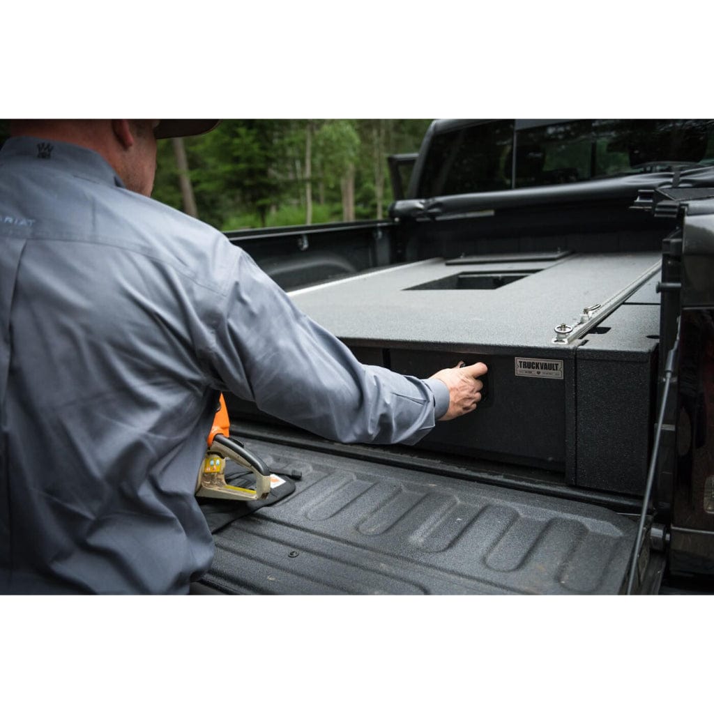 TruckVault 3 Drawer Gooseneck All-Weather Line for Pick Up | 2000 lbs Top Load Capacity | 300 lbs Drawer Capacity