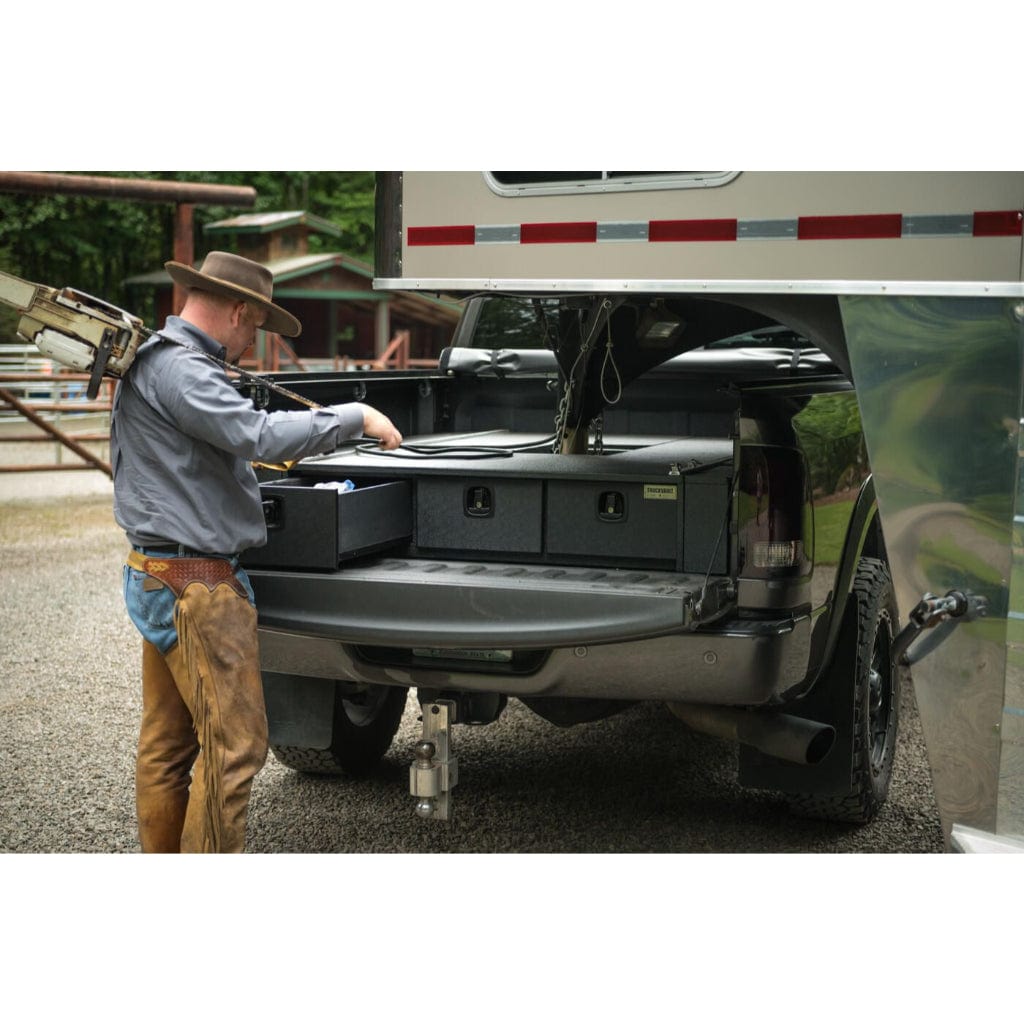 TruckVault 3 Drawer Gooseneck All-Weather Line for Pick Up | 2000 lbs Top Load Capacity | 300 lbs Drawer Capacity