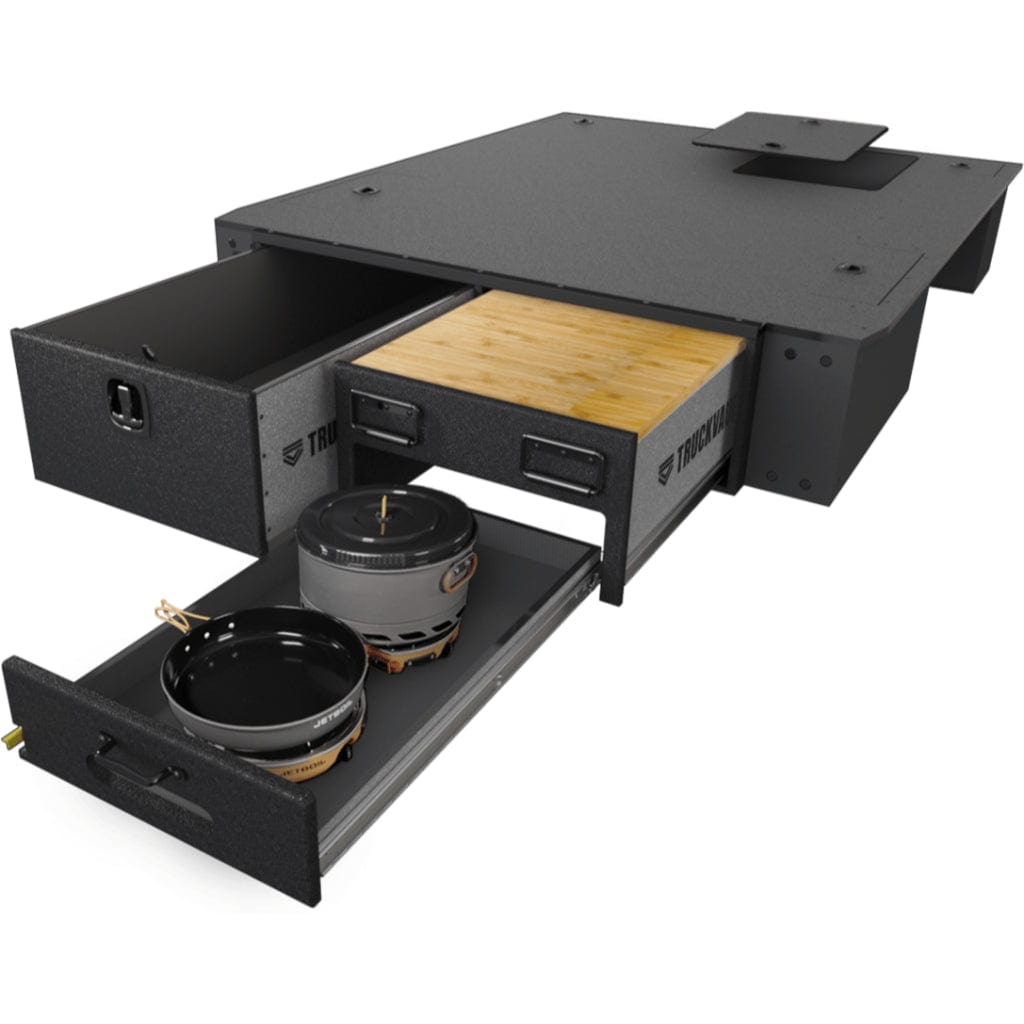 TruckVault Base Camp 1 Pick Up Series | Camping Gear Storage Drawer | 2-Person Sleeping Platform