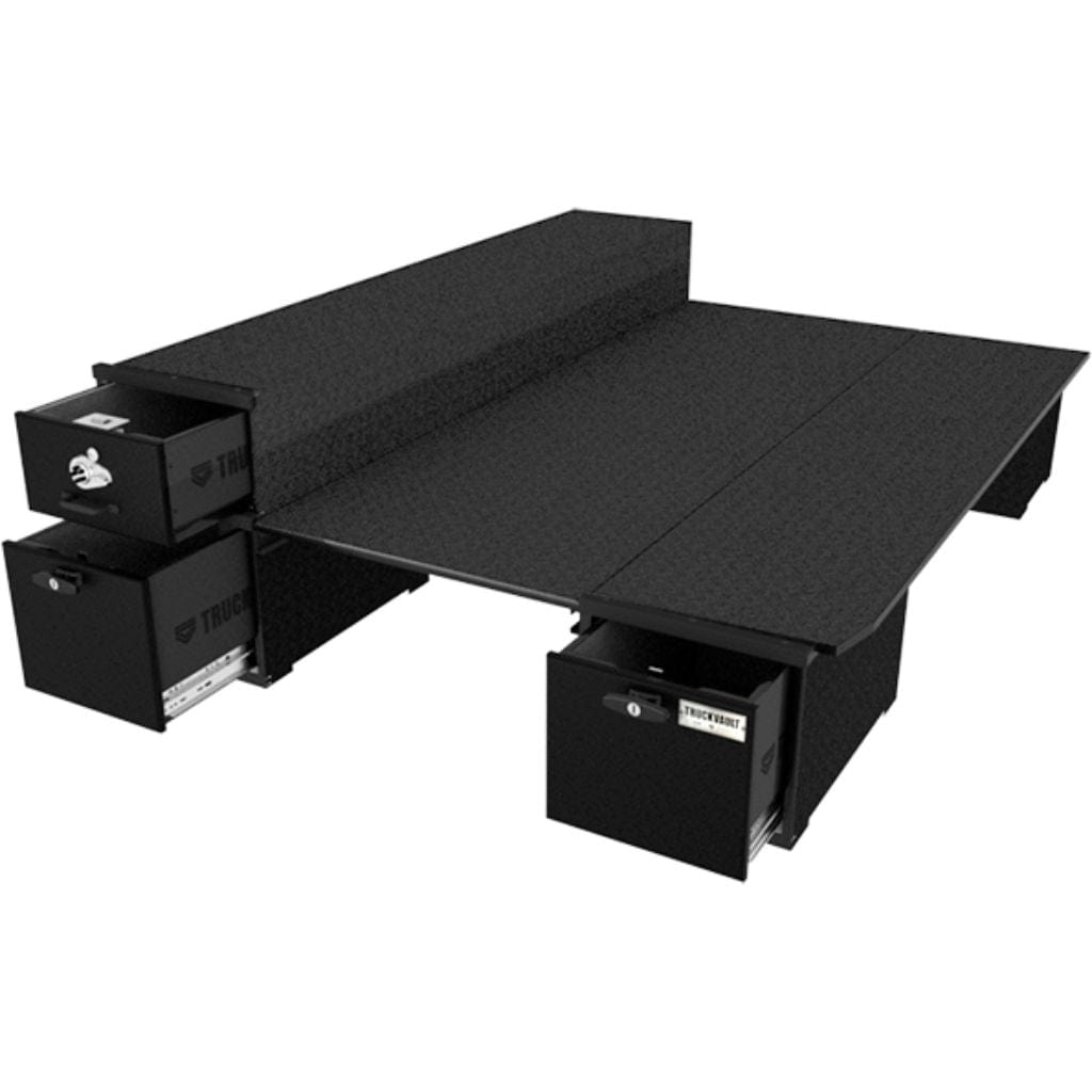 TruckVault Base Camp 3 Pick Up Series | 1 Full Length &amp; 2 Small Drawers | 2-Person Sleeping Platform