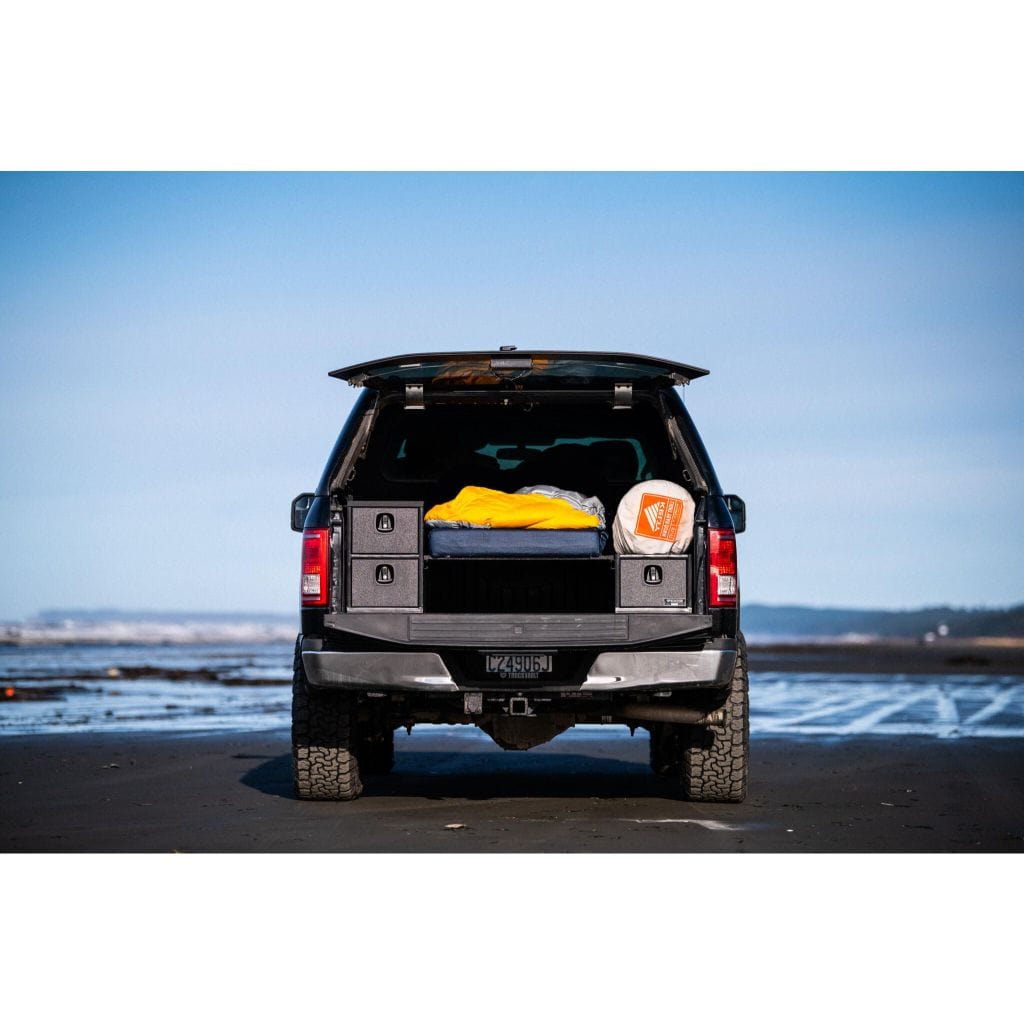 TruckVault Base Camp 3 Pick Up Series | 1 Full Length & 2 Small Drawers | 2-Person Sleeping Platform