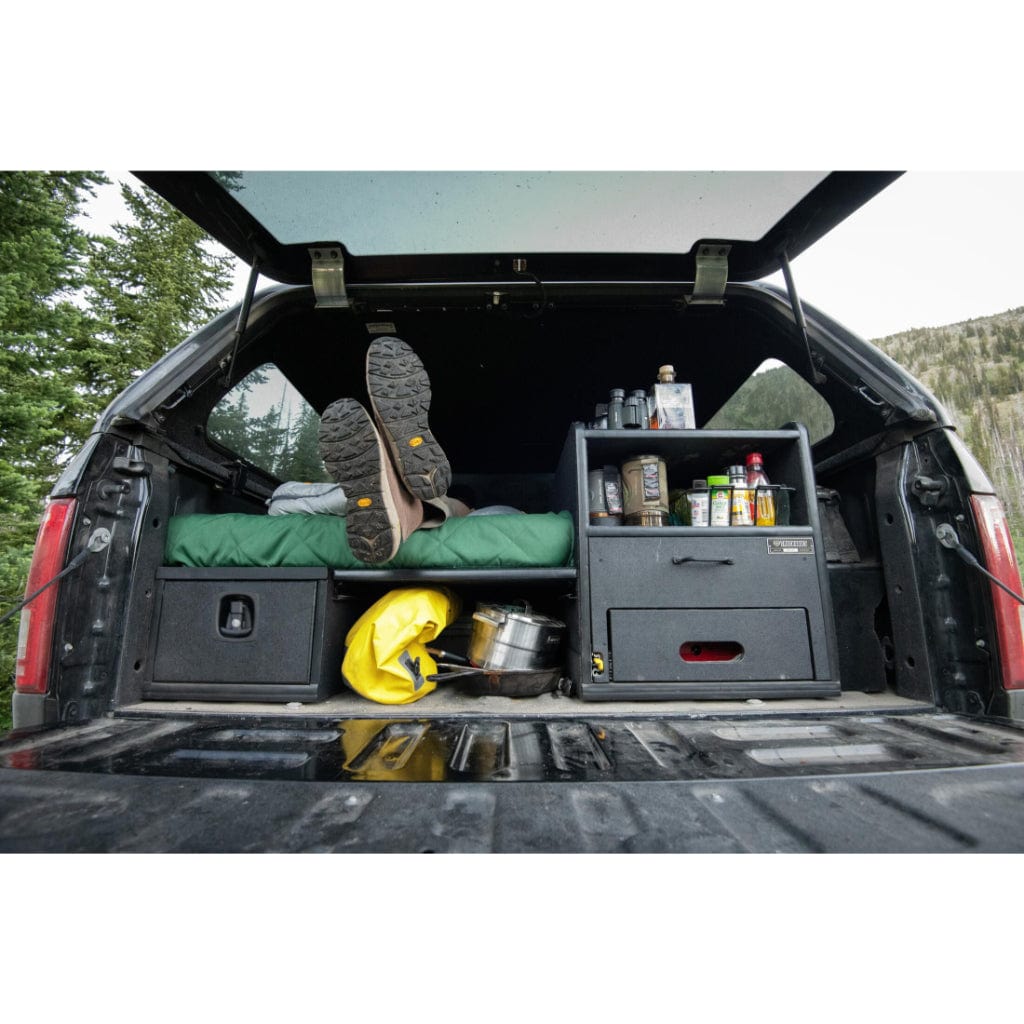 TruckVault Base Camp 5 Pick Up Series | Camp Kitchen Pullout | Removable 1-Person Sleeping Platform