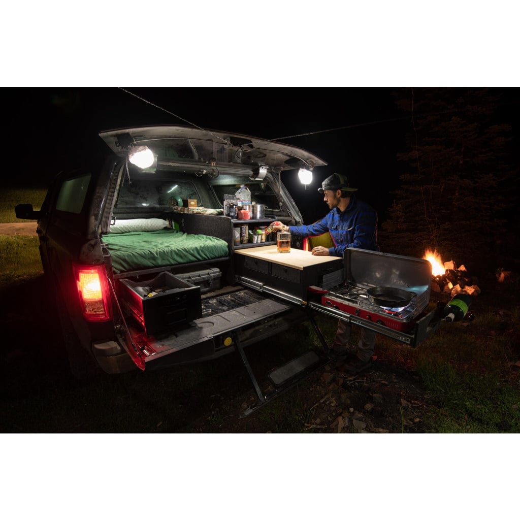 TruckVault Base Camp 5 Pick Up Series | Camp Kitchen Pullout | Removable 1-Person Sleeping Platform