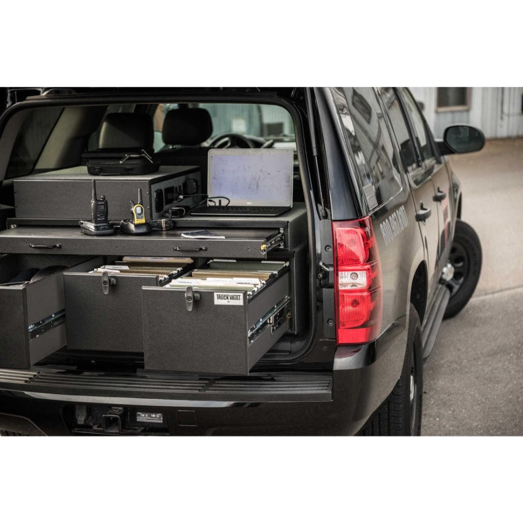 TruckVault Chief Commander Line SUV Series | 2 File Drawers &amp; 1 Weapons Storage Drawer | 2 Storage Drawers | Magnetic Map Board
