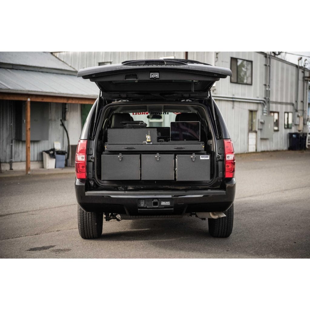 TruckVault Chief Commander Line SUV Series | 2 File Drawers & 1 Weapons Storage Drawer | 2 Storage Drawers | Magnetic Map Board
