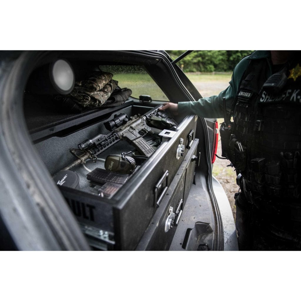 TruckVault Investigator Commander Line for SUV | 2 Magnum Storage Drawers &amp; 1 Weapons Drawer | Combination Lock | Heat Resistant