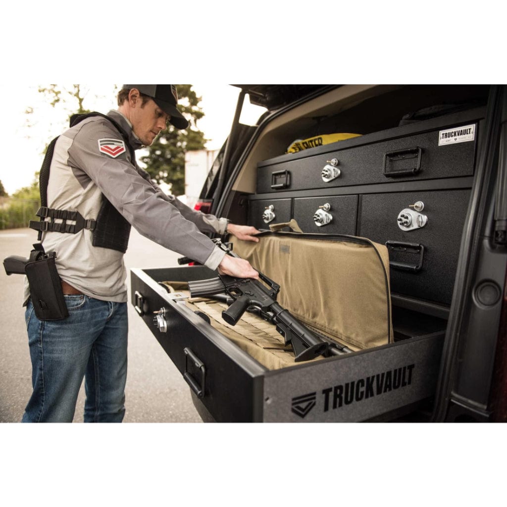 TruckVault Tac Center Commander Line SUV Series | 3 File Drawers &amp; 1 Weapons Drawer | 1 Storage Drawer | Magnetic Map Board