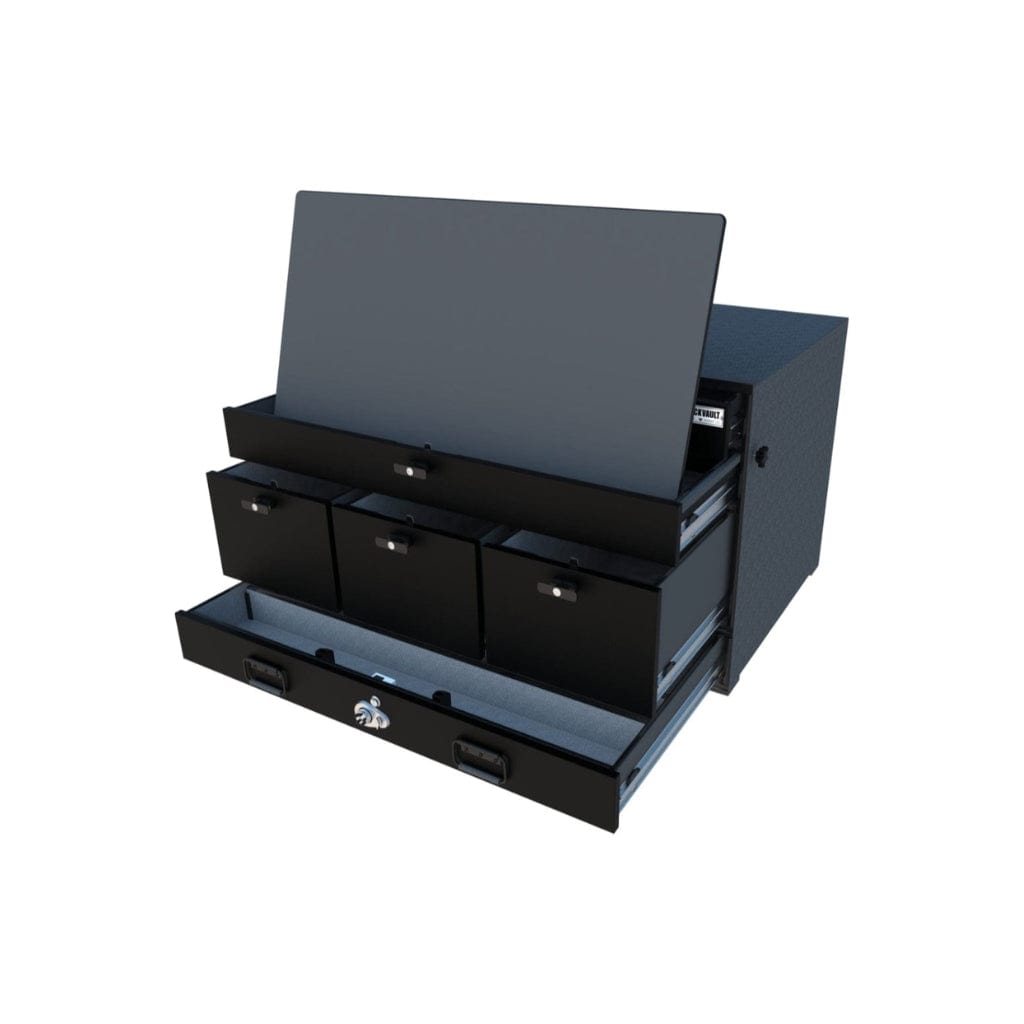 TruckVault Tac Center Commander Line SUV Series | 3 File Drawers &amp; 1 Weapons Drawer | 1 Storage Drawer | Magnetic Map Board