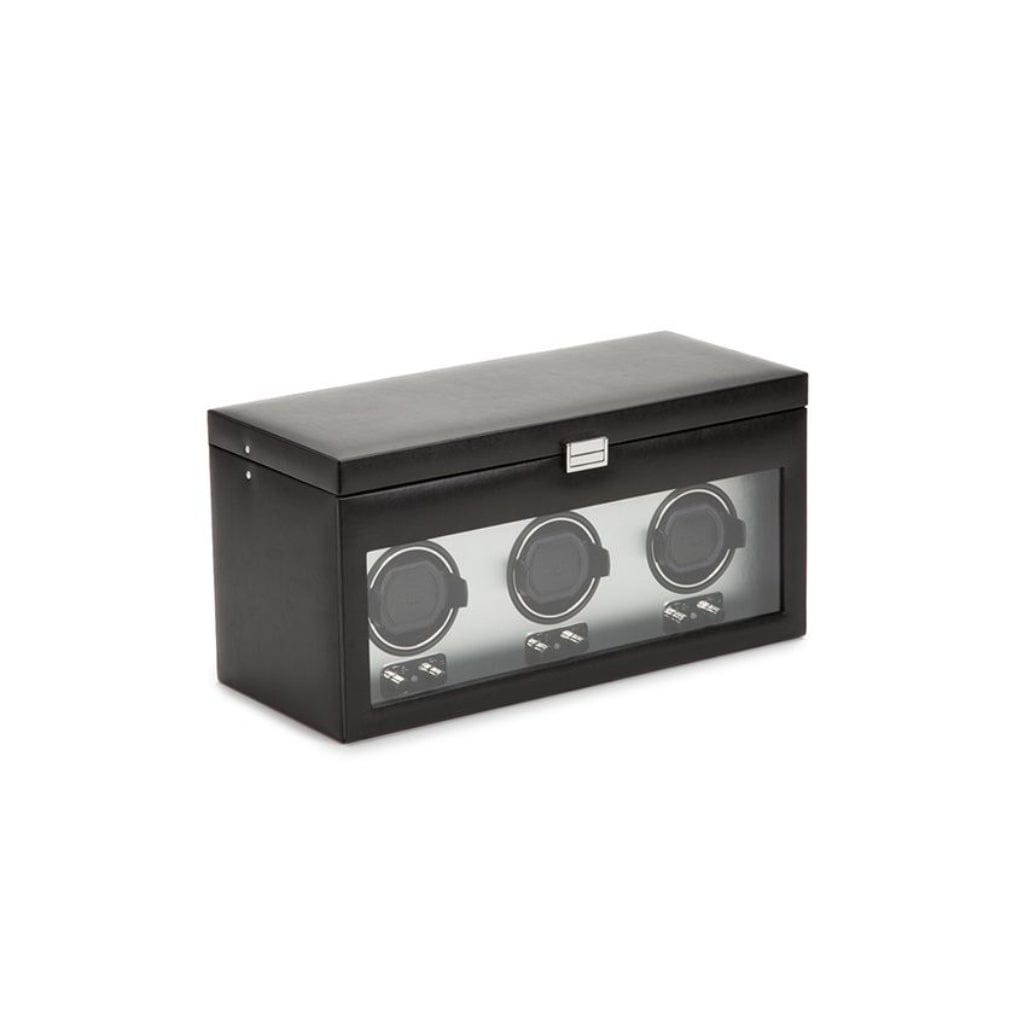 Wolf 270502 Heritage Triple Watch Winder | 900 Turns Per Day | 2 Watch Capacity | 2 Travel Case